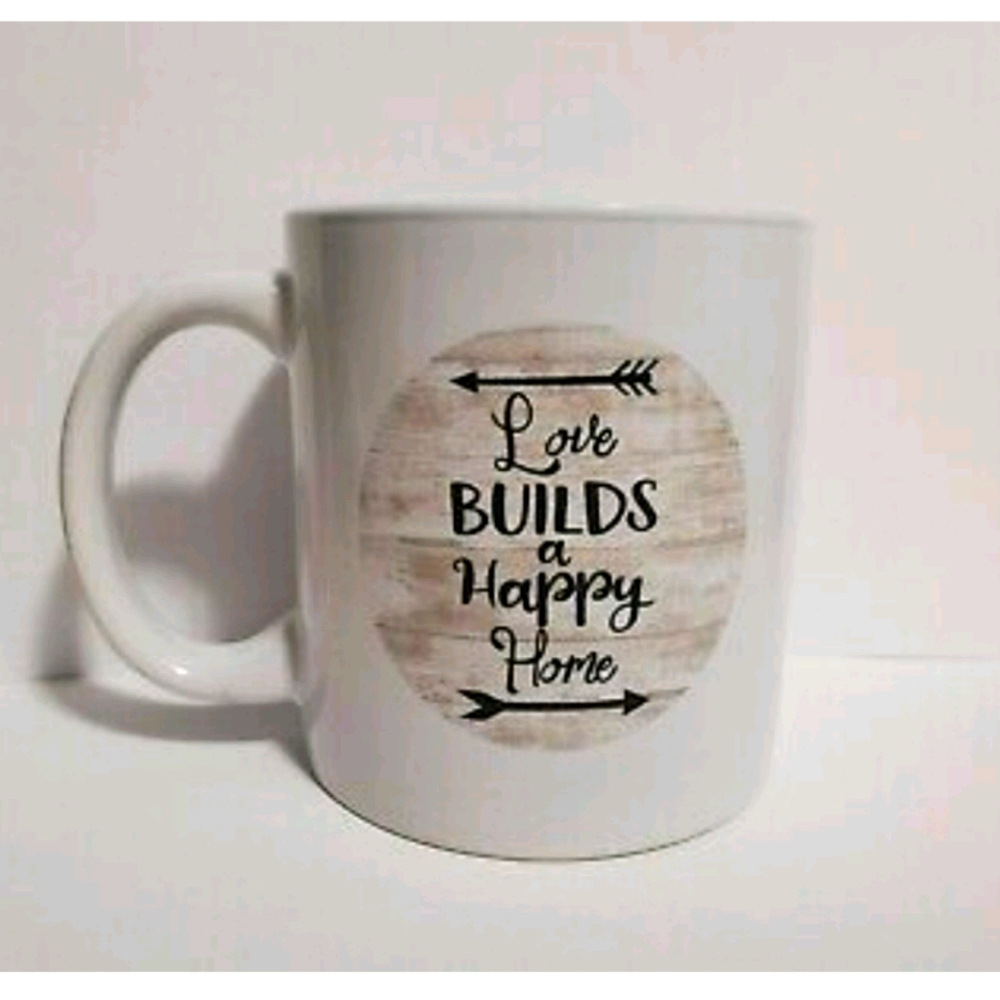🇺🇦 Love Builds Happy Home Rustic Mug New With Tag Spring Easter